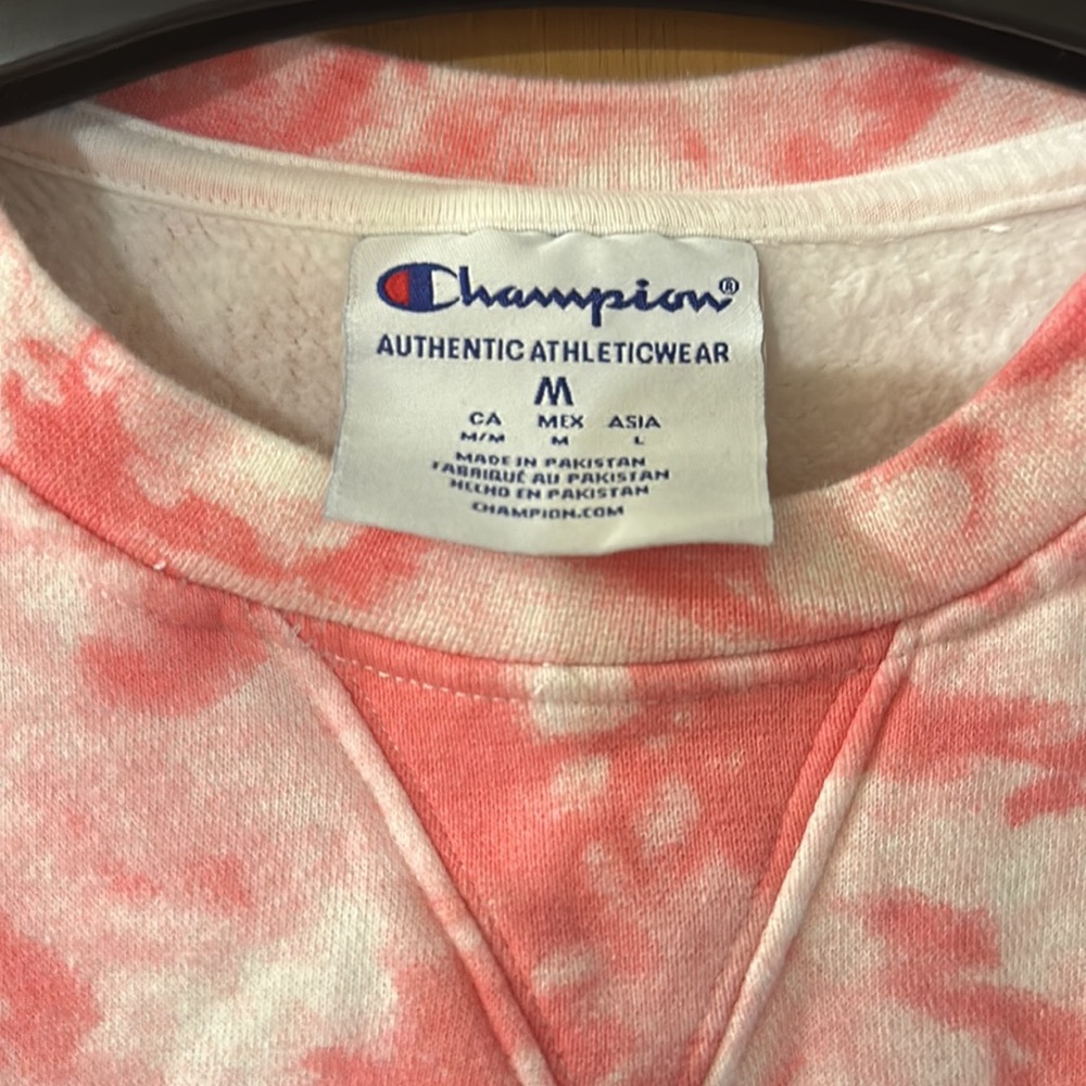 Champion University of Michigan Wolverines Cropped Tie Dye Sweatshirt Medium - Picture 3 of 8